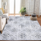 Garvee Bedroom Rug Washable Area Rug Non Slip Low Pile Boho Floral Small Carpet for Bedroom Bedside Soft Paisley Design - Light Gray