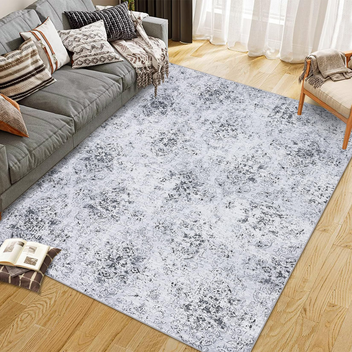 Garvee Bedroom Rug Washable Area Rug Non Slip Low Pile Boho Floral Small Carpet for Bedroom Bedside Soft Paisley Design