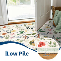 Garvee Washable Floral Rug Non Slip Living Room Rug, Area Rugs Vintage Distressed Soft Carpet for Bedroom, Dinning Room, Home Office