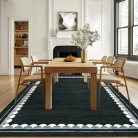 Garvee Area Rug, Washable Rugs for Living Room Bedroom, Low Pile Non Slip Modern Border Soft Carpet, Contemporary Foldable Floor Mats for Dining Room Playroom Home Decor