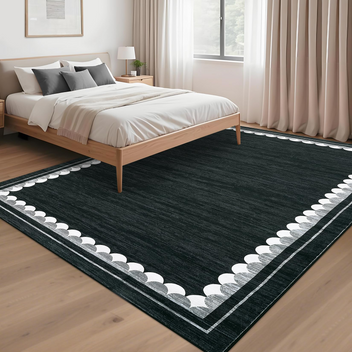 Garvee Area Rug, Washable Rugs for Living Room Bedroom, Low Pile Non Slip Modern Border Soft Carpet, Contemporary Foldable Floor Mats for Dining Room Playroom Home Decor