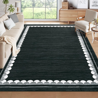 Garvee Area Rug, Washable Rugs for Living Room Bedroom, Low Pile Non Slip Modern Border Soft Carpet, Contemporary Foldable Floor Mats for Dining Room Playroom Home Decor