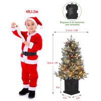 Garvee 3ft Prelit Premium Snow Flocked Artificial Christmas Tree with 8 Mode Warm White Led, Mini Lighted Xmas Pine Tree for Christmas Decoration,Yard, Home, Office, Outdoor, Indoor(2 PCS)