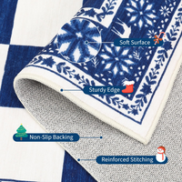 Garvee Blue 4x6 Christmas Rugs Washable Non Slip Checkered Soft Low Pile Indoor Carpet for Living Room Bedroom Dining Room Entryway