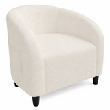 Garvee Accent Barrel Chair Boucle Club Chair with Sherpa Upholstery, Ergonomic Support, Durable Plastic Legs, Easy Assembly, for Living Room Bedroom, Beige - Sherpa|Beige