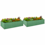 Garvee 2 Pack Galvanized Metal Raised Garden Beds - 8x4x2 Ft, 24" Tall Large Planter Boxes for Vegetables, Flowers, Herbs & Succulents - Rust-Resistant, Easy Assembly, Outdoor Use - Green