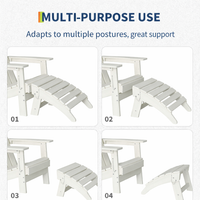 Garvee Folding Adirondack Ottoman - HDPE All-Weather Outdoor Footrest for Patio, Deck, Lawn, Poolside - Durable, Weather-Resistant - Compatible with Adirondack Chair - White, 1 Piece