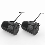 Garvee 2-Pack 24-Inch All-Season Lawn Spreaders – Compost, Mulch & Soil Spreader with Smart Dial Control - Black