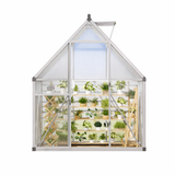 Garvee Heavy Duty 6x4 FT Walk-In Aluminum Greenhouse with Polycarbonate Panels – UV Protection, Roof Ventilation, Easy Assembly, Ideal for Home Gardeners and Vegetables – Silver - Silver