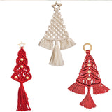 Garvee DIY Macrame Christmas Tree Kit Handmade Macrame Boho Wall Hanging Ornaments for Home Christmas Party Decorations A as Shown - A