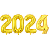 Garvee 16"/32" 2024 Balloons Foil Number Balloons For 2024 New Year Eve Party Supplies Graduation Decorations For Home Office 16 inch golden - Golden