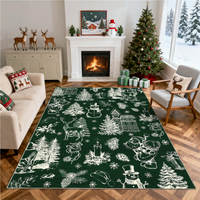 Garvee Christmas Rug Thin Washable Rug with Non Slip Rubber Backing, Low Pile Soft Indoor Carpet, Non Shedding Foldable Printed Floor Mats for Living Room Nursery Bedroom