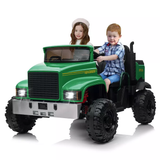 Garvee Ride - P Series: 24V Ride On Truck with Remote Control Electric UTV Vehicles with Dump Bed, 4WD Power 4x200W Motors,4xSpring Suspension, 3 Speeds, 2 Seater Kids Ride On Toys Best Gifts for Kids - Green - Green