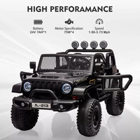 Garvee Ride - P Series: 24V 7AH Kids Ride on Truck Car 2 Seater Electric Vehicles for Toddles 2WD/4WD Switchable Battery Powered Cars with Remote Control, 4-Wheeler Suspension, LED Lights, MP3, Back Storage - Black