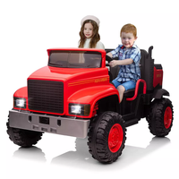 Garvee Ride - P Series: 24V Ride On Truck with Remote Control Electric UTV Vehicles with Dump Bed, 4WD Power 4x200W Motors,4xSpring Suspension, 3 Speeds, 2 Seater Kids Ride On Toys Best Gifts for Kids - Red