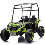 Garvee Ride - P Series: 24V Ride On Utv for Kids, 2 Seater Electric Truck With Sun Shade,4WD Electric Car Toy With Remote Control, Led Lights, 4 Shock Absorbersm,One Click Start, Music Player - Green - green