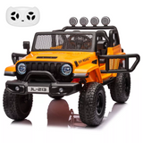 Garvee Ride - P Series: 24V 7AH Kids Ride on Truck Car 2 Seater Electric Vehicles for Toddles 2WD/4WD Switchable Battery Powered Cars with Remote Control, 4-Wheeler Suspension, LED Lights, MP3, Back Storage - Orange - Orange