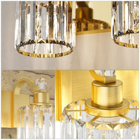 Garvee Modern Crystal Vanity Lights Gold Light Fixtures Over Mirror, Glass Crystal Lighting for Bathroom Shower
