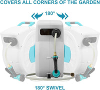 Garvee 100FT Retractable Hose Reel, 9 Modes, Wall Mount, Auto Lock