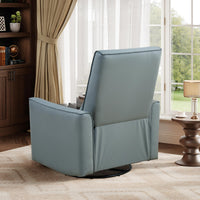Garvee Swivel Rocking Nursery Recliner Chair Rocker Recliner Glider Deep Seat PU Leather Sofa Chair with high Backrest for Nursery, Living Room, Bedroom & Home Movie Theater, Gray