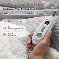 Garvee Heated Blanket Throw, Waffle Weave Electric Throw Blanket Fast Heating with LCD Controller, 6 Heat Levels & 4 Hour Auto Shut Off, ETL Certified, Machine Washable, Grey, 50" x 60"