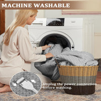 Garvee Heated Blanket Throw, Waffle Weave Electric Throw Blanket Fast Heating with LCD Controller, 6 Heat Levels & 4 Hour Auto Shut Off, ETL Certified, Machine Washable, Grey, 50" x 60"