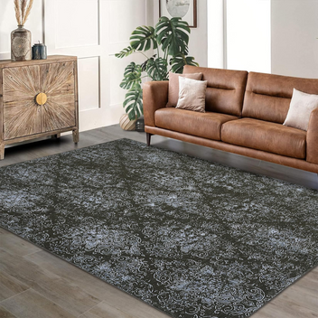 Garvee Machine Washable Area Rugs Lightweight Throw Soft Carpet Boho Botanical Floral Ultra-Thin Indoor Rug