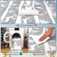 Garvee Grey 2x6 Runner Rug Washable Non Slip Indoor Carpet Soft Low Pile Christmas Decor for Kitchen Entryway Living Room Bedroom