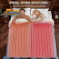 Garvee Heated Blanket King Size with LCD Dual Controller, Waffle Weave Fast Heating Electric Blankets, 10 Heat Levels & 1-12H Time Settings, ETL Certified, Machine Washable, Light Blue, 100" x 90"