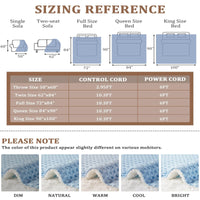 Garvee Heated Blanket Queen Size with LCD Dual Controller, Waffle Weave Fast Heating Electric Blankets, 10 Heat Levels & 1-12H Time Settings, ETL Certified, Machine Washable, Light Blue, 84" x 90"