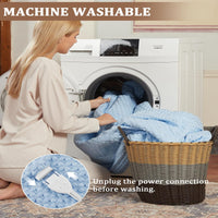 Garvee Heated Blanket Throw, Waffle Weave Electric Throw Blanket Fast Heating with LCD Controller, 6 Heat Levels & 4 Hour Auto Shut Off, ETL Certified, Machine Washable, Light Blue, 50" x 60"