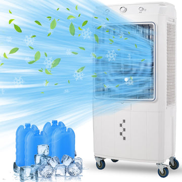 Garvee Evaporative Cooler, Garvee 4100CFM Evaporative Air Cooler with 15.8 Gallon Water Tank and 4 Ice Packs, 3 Modes & Wind Speeds, 3-IN-1 Evaporative Cooler for Outdoor Indoor Use