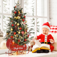 Garvee 3ft Christmas Tree with 78 Lights, Pre-Lit Artificial Desktop Xmas Tree with 8 Mode Includes Red Berries & Sleigh Base for Holiday Indoor DIY Christmas Decor, 1 PCS