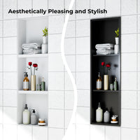 Garvee Stainless Steel Shower Niches Ready for Tile, 12" x 36" Modern Soap Niche, 3-Tier Organizer, No Tile Needed Recessed Wall Niche for Bathroom Storage, Black