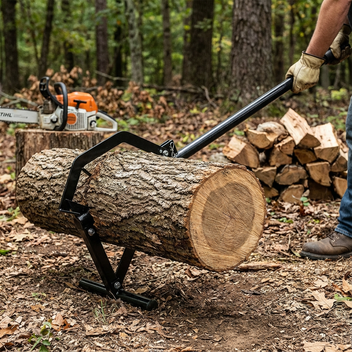 Garvee 51.2” Timberjack Log Lifter - Heavy-Duty Triple Thick Carbon Steel Body with Adjustable Hook, Ideal for Lifting, Moving, and Rolling Logs, Logging Tools for Firewood Harvesting, Black
