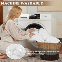 Garvee Heated Blanket Twin Size, Waffle Weave Electric Throw Blanket Fast Heating with LCD Controller, 10 Heat Levels & 1-12H Time Settings Auto Off, ETL Certified, Off White, 62" x 84"