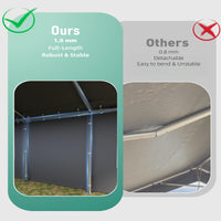 Garvee 10' x 20' Heavy-Duty Carport Canopy, Portable Garage Shelter with 200G Waterproof PE Cover, 0.8mm Steel Frame for Trucks, Boats & SUVs, Gray