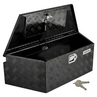 Garvee 33Inch Trailer Tongue Boxes,Heavy Duty Aluminum Trailer Tool Box With Lock and Keys,Diamond Plate Storage Box,Waterproof Trailer Box for Pick Up Truck Bed,RV Trailer,Black