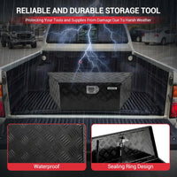 Garvee 33Inch Trailer Tongue Boxes,Heavy Duty Aluminum Trailer Tool Box With Lock and Keys,Diamond Plate Storage Box,Waterproof Trailer Box for Pick Up Truck Bed,RV Trailer,Black
