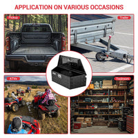 Garvee 39Inch Trailer Tongue Boxes,Heavy Duty Aluminum Trailer Tool Box With Lock and Keys,Diamond Plate Storage Box,Waterproof Trailer Box for Pick Up Truck Bed,RV Trailer,Black