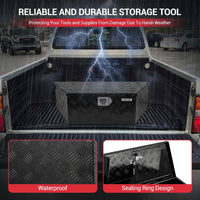 Garvee 39Inch Trailer Tongue Boxes,Heavy Duty Aluminum Trailer Tool Box With Lock and Keys,Diamond Plate Storage Box,Waterproof Trailer Box for Pick Up Truck Bed,RV Trailer,Black