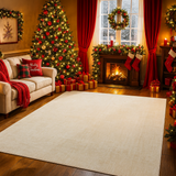 Garvee Washable Area Rug 10x13 Modern Solid Distressed Design Non-Slip Backing Polyester Fiber Durable Low Pile for Living Room Bedroom Dining - Cream White