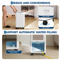 Garvee Evaporative Cooler, 7L (1.84Gal) Portable Air Conditioner Fan with TOUCH SCREEN & Remote Control, 3 Speeds & 3 Modes, LED Display, Ice Packs & Casters Included, for Bedroom, Office, Home