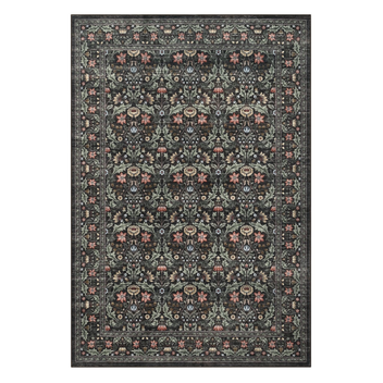 Garvee Washable 5x7 Area Rug Vintage Floral Oriental Non-Slip Low Pile Soft Carpet Brown for Living Room Bedroom Dining Room Office