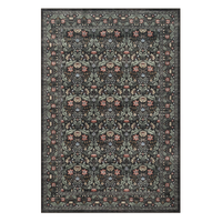 Garvee Washable 8x10 Area Rug Vintage Floral Brown Non-Slip Low Pile Stain Resistant Soft Large Carpet for Living Room Bedroom Dining Room Kitchen