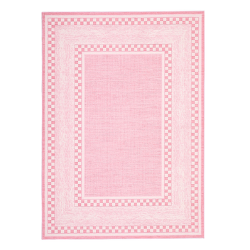 Garvee Area Rug 6x9, No Slip Washable Pink Checkered Pattern Rug for Living Room Bedroom Dining Room, Low-Pile Design