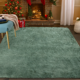 Garvee Fluffy & Sheepskin Green 9x12 Area Rugs for Living Room Foldable Non Slip Thickened Fluffy Shag Untra Soft Indoor Carpet High Pile Abstract Tie Dye Floor Cover for Kids Room Nursery - Green