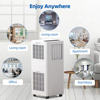 Garvee 8000 BTU Portable Air Conditioner, 3 In 1 AC Unit Built-In Cool, Dehumidifier & Fan for Rooms Up to 350 Sq.Ft, Energy Saving AC with Remote/24H Timer for Dorms/Indoor Rooms - White