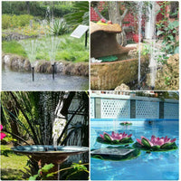 Garvee Solar Fountain Pump 1.5W for Bird Bath, Pond & Fountain, 7 Spray Nozzles, Submersible with Filter, Easy Setup