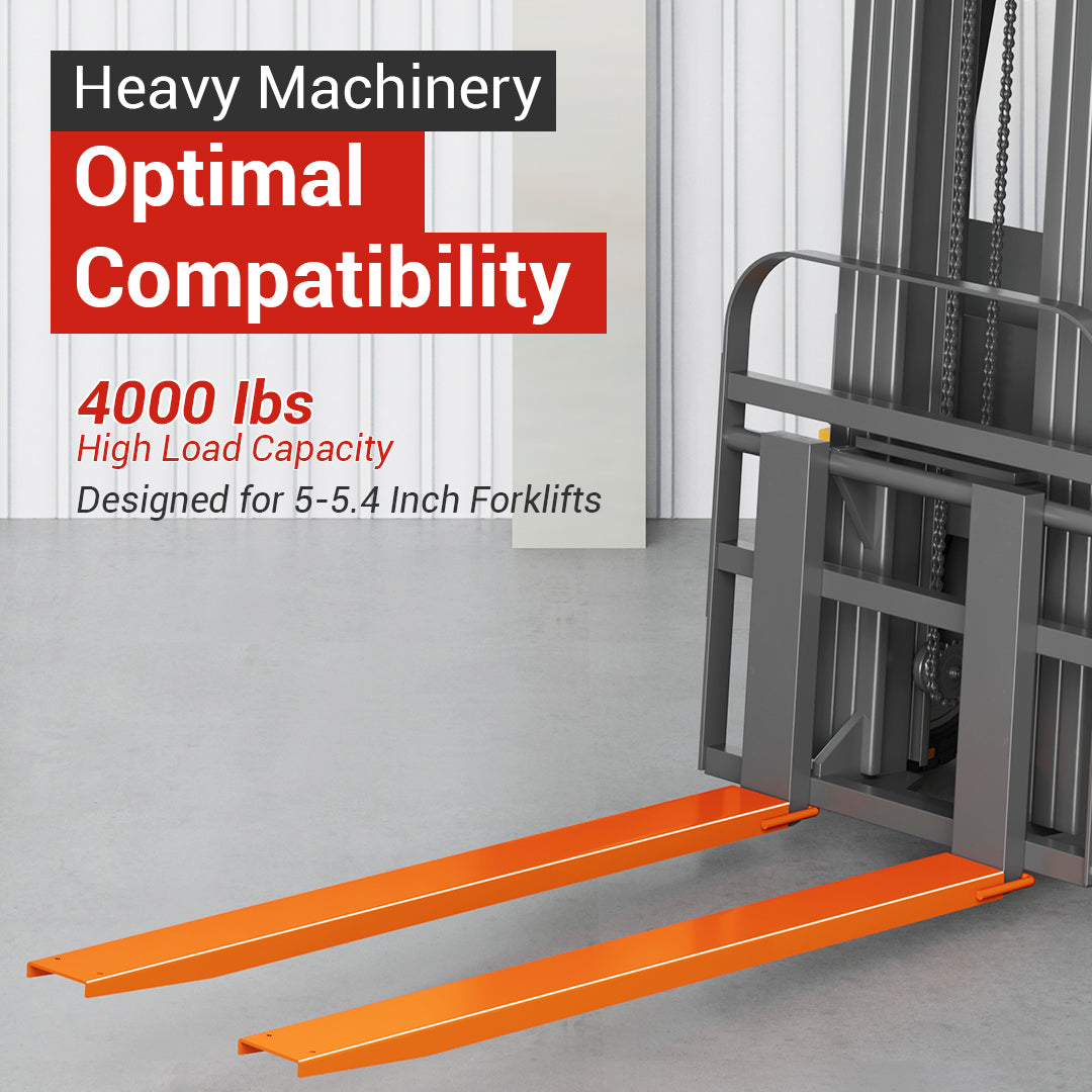 Garvee 5.5" Width Pallet Fork Extension, 4600 LBS Max Heavy Duty Steel Pallet Extensions for Forklift Truck - Orange / 72x5.5 inch